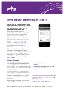 Hörbarhetsförbättringar i radio - Post