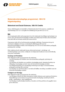 Beteendevetenskapliga programmet, 180