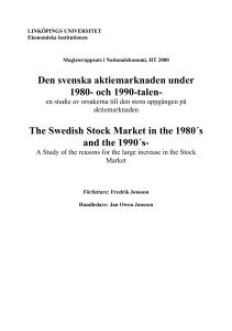 Den svenska aktiemarknaden under 1980- och 1990-talen