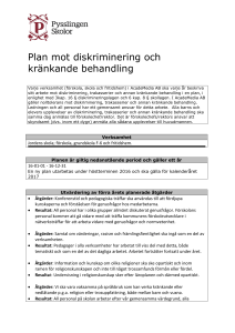 Plan mot diskriminering och kränkande behandling