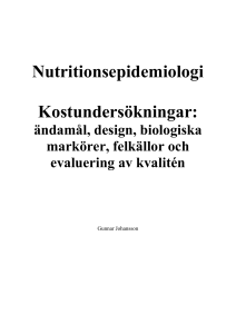 Nutritionsepidemiologi: kostundersökningar