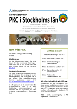 undersköterskans roll vid palliativ vård