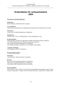 Årsberättelse verksamhetsåret 2004