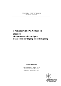 Transpersoners Access to Justice