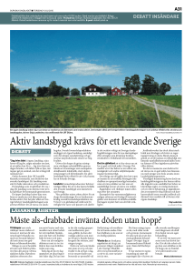 Aktiv landsbygd krävs för ett levande Sverige