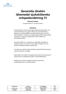 Generella direktiv läkemedel sjuksköterska ortopedavdelning 31