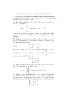 1. Lösningsmängden till homogena ekvationssystem I denna