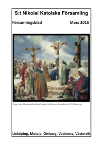 Församlingsbrev Mars 2016 - S:t Nikolai Katolska Församling