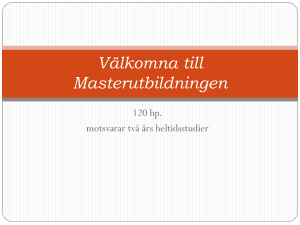 Masterprogram på Inst. för socialt arbete, Stockholm