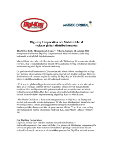 Digi-Key Corporation and Matrix Orbital Ink Global Distribution