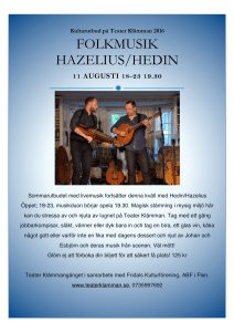 FOLKMUSIK HAZELIUS/HEDIN