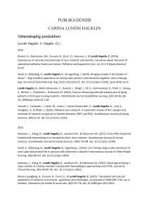 PUBLIKATIONER CARINA LUNDH HAGELIN Vetenskaplig produktion