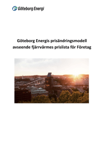 Göteborg Energis prisändringsmodell avseende fjärrvärmes prislista