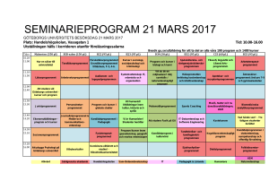 seminarieprogram 21 mars 2017 - Utbildning, Göteborgs universitet