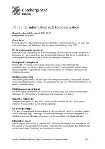 Policy för information och kommunikation