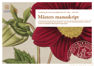 Mästers manuskript - Universitetsbiblioteket