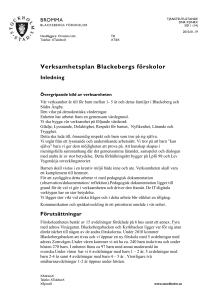 Verksamhetsplan Blackebergs förskolor
