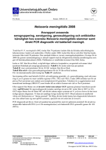 Neisseria meningitidis 2008 Årsrapport