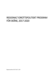 regionalt idrottspolitiskt program för skåne, 2017-2020