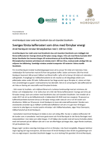 Sveriges första kafferosteri som drivs med förnybar