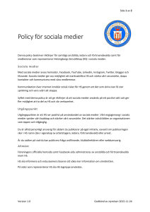 Policy för sociala medier - Helsingborgs Simsällskap