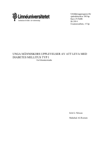unga människors upplevelser av att leva med diabetes mellitus typ i