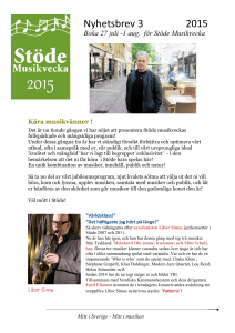 Nyhetsbrev 3 2015 - Stöde Musikvecka