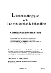 Likabehandlingsplan Centralskolan 1617