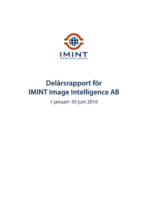Q2 2016 - IMINT Image Intelligence AB
