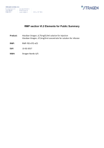 RMP section VI.2 Elements for Public Summary