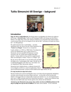 Tullio Simoncini till Sverige – bakgrund