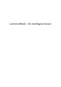 LeActiveMath – En intelligent lärare