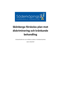 Likabehandlingsplan Skönberga förskola 2016