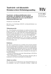 tlvfs 2008:2 - Tandvårds- och läkemedelsförmånsverket