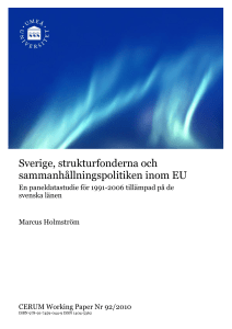 Sverige, strukturfonderna och sammanhållningspolitiken inom EU