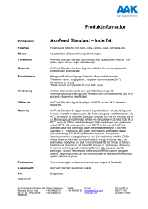Produktinformation AkoFeed Standard – foderfett