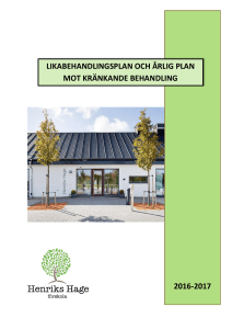 2016-2017 LIKABEHANDLINGSPLAN OCH ÅRLIG PLAN MOT