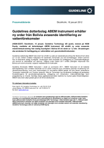Guidelines dotterbolag ABEM Instrument erhåller ny