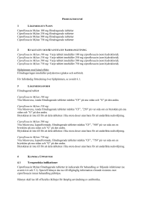 Ciprofloxacin Mylan film-coated tablet SmPC