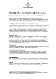 Slutrapport - Calicivirussäsongen 2011/2012