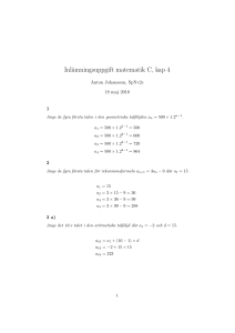 Inlämningsuppgift matematik C, kap 4