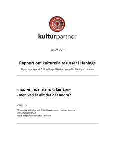 Rapport om kulturella resurser i Haninge
