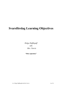 Svarsförslag Learning Objectives - Odontologi-wiki