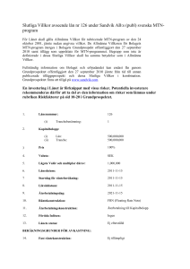 Slutliga Villkor avseende lån nr 126 under Sandvik AB:s (publ