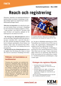 Faktablad om Reach och registrering