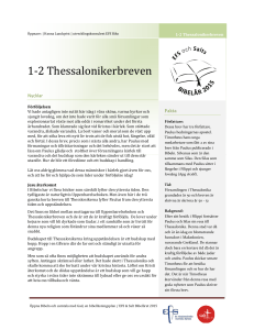 1-2 Thessalonikerbreven - EFS och Salts bibelår 2015