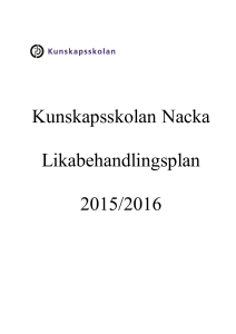 Kunskapsskolan Nacka Likabehandlingsplan 2015/2016