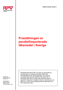 Prissättningen av parallellimporterade läkemedel i Sverige