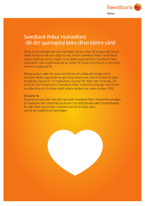 Swedbank Robur Humanfond - låt ditt sparkapital bidra till en bättre