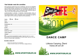 SPORTVECKAN | DANCE CAMP - Sportveckan på Löttorps camping